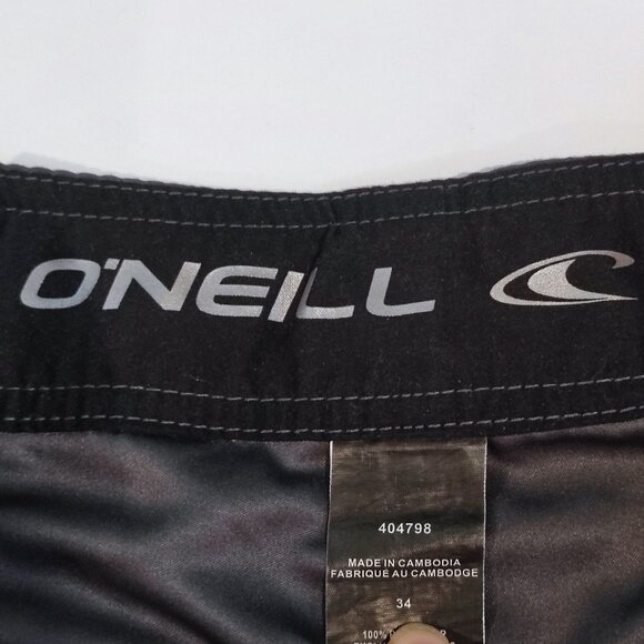 O'Neill board short men's size 34 grey white green stripes - Picture 5 of 12